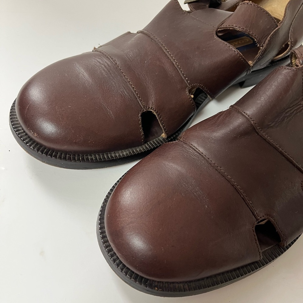 Coach Mens Dark Brown Leather Fisherman Sandals 11.5D - Picture 10 of 11